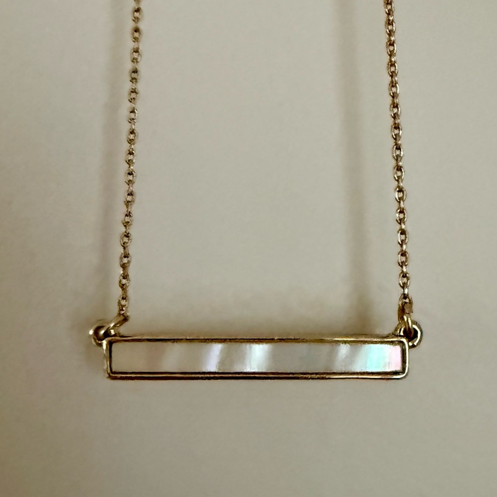 LOFT Gold and Cream Bar Necklace
